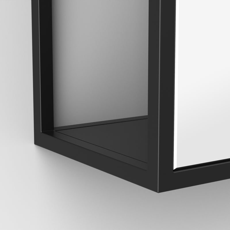 Origins Living Dockside Mirror With Open Shelving 140x30cm - Black