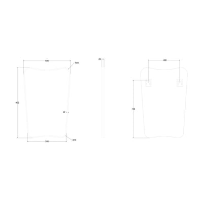 Origins Living Delphine Mirror 60 x 90cm - Matt Black