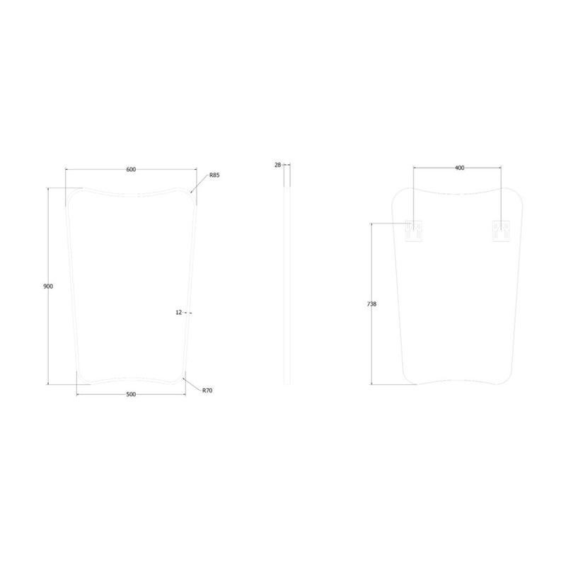 Origins Living Delphine Mirror 60 x 90cm - Matt Black