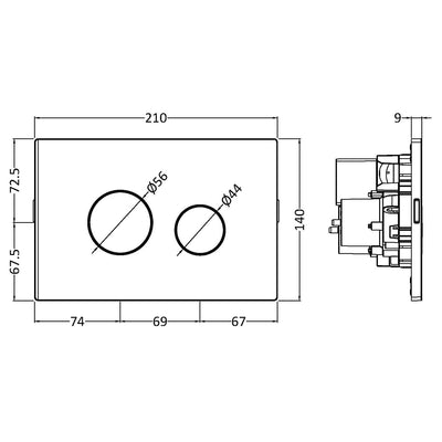 Dual Flush Plate Technical Image
