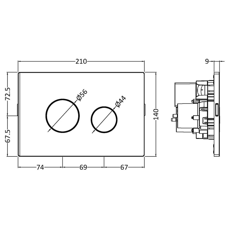 Dual Flush Plate Technical Image