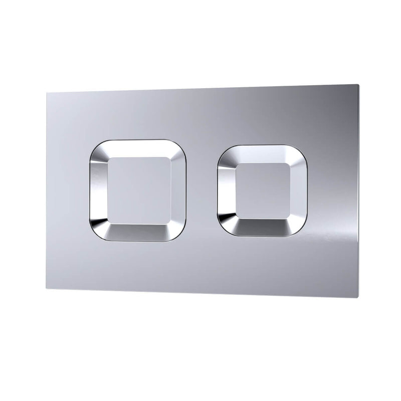 Standard Height Wall Hung WC Frame With Square Flush Plate - Chrome