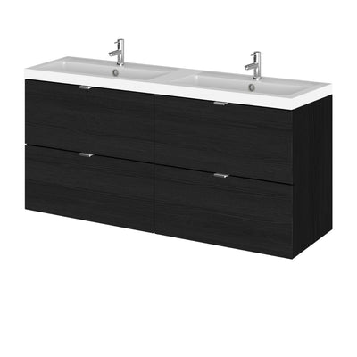 Hudson Reed Fusion Wall Hung 1200mm Vanity Unit With 4 Drawers & Twin Basin
