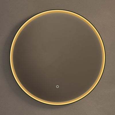 Luxor Round Illuminated Mirror 80cm - Gold & Black