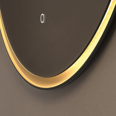 Luxor Round Illuminated Mirror 80cm - Gold & Black