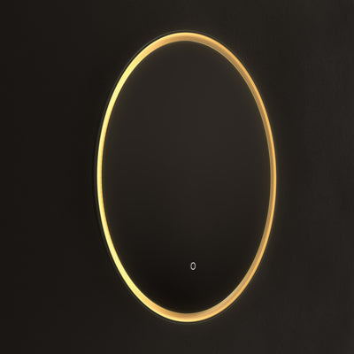 Luxor Round Illuminated Mirror 80cm - Gold & Black