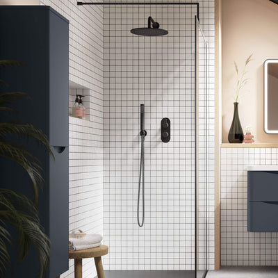 Lana Black Concealed Shower Package With Fixed Head & Handset