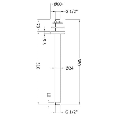 Lana Black Concealed Shower Package With Fixed Head