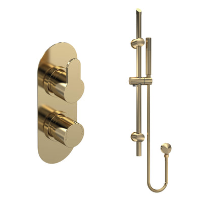 Lana Brushed Brass Concealed Shower Package With Rail Kit