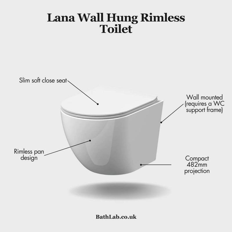 Lana Rimless Wall Hung Toilet & Soft Close Seat