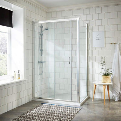 Lisbon 5mm Sliding Shower Door & Side Panel Chrome