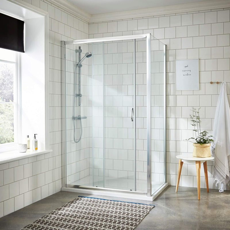 Lisbon 5mm Sliding Shower Door & Side Panel Chrome
