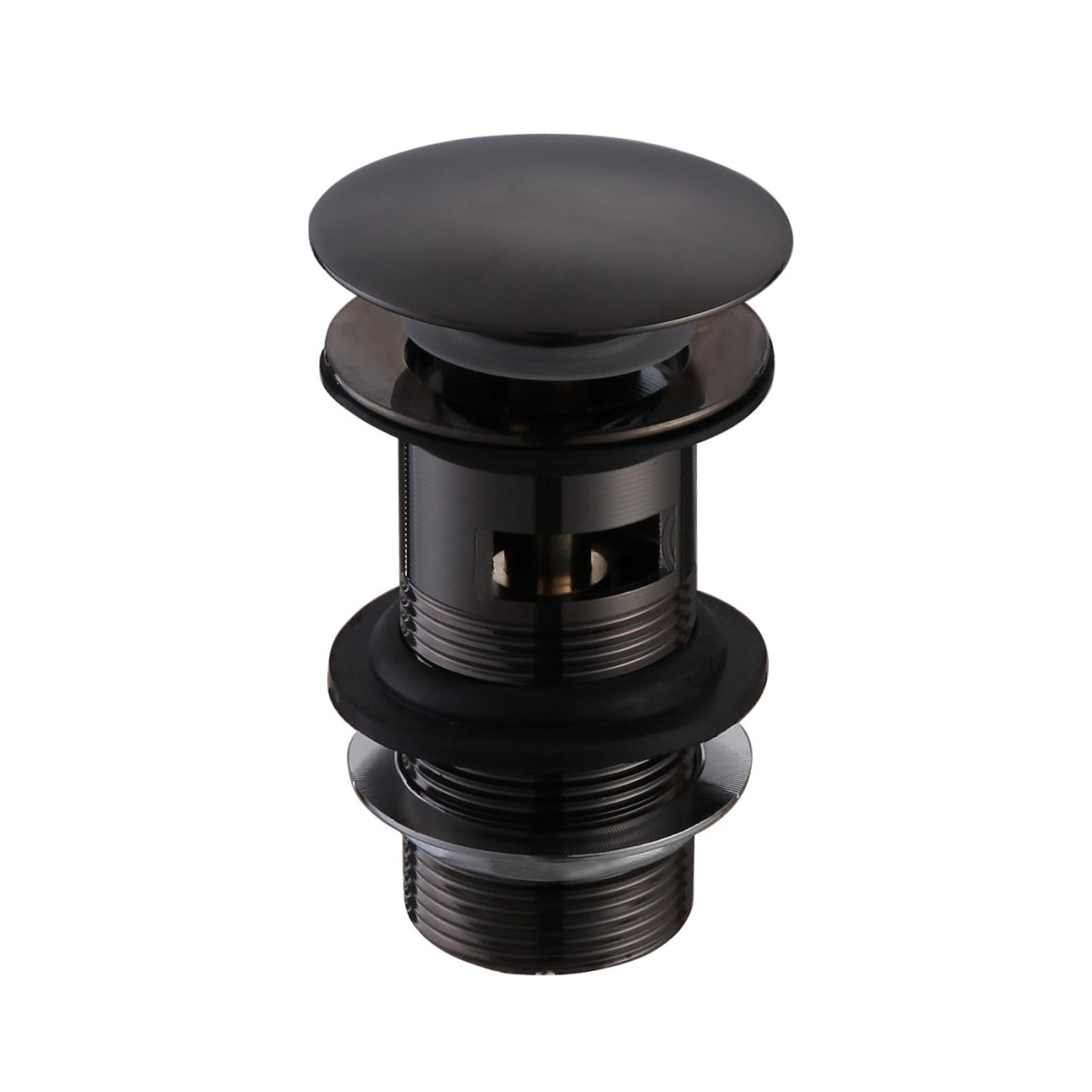 Lux Slotted Basin Clicker Waste Matt Black BathLab.co.uk