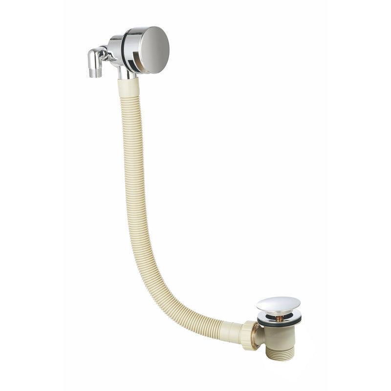 Lux Overflow Bath Filler With Clicker Waste - Chrome
