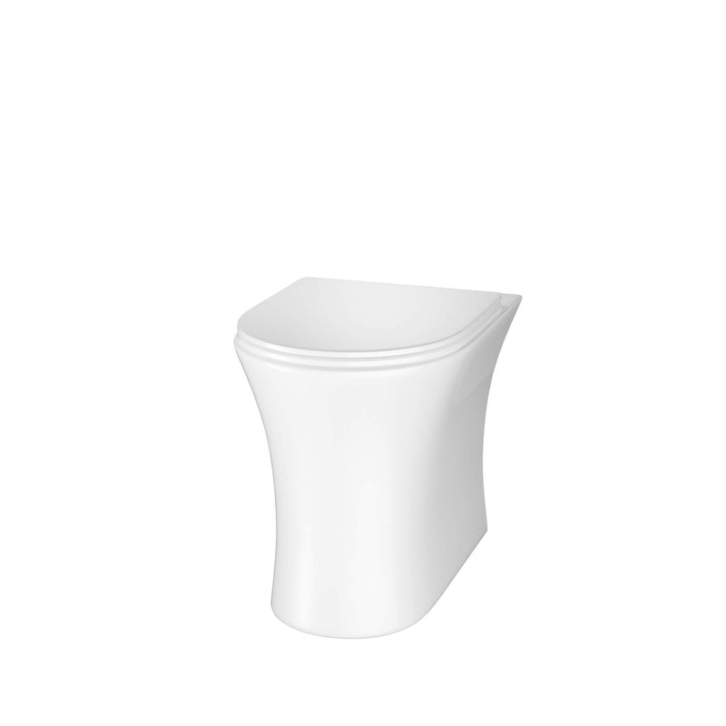 Lux Flair Rimless Back To Wall Toilet & Soft Close Seat - Matt Black Fittings