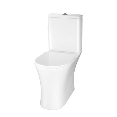 Lux Flair Rimless Close Coupled Toilet & Soft Close Seat - Chrome Fittings