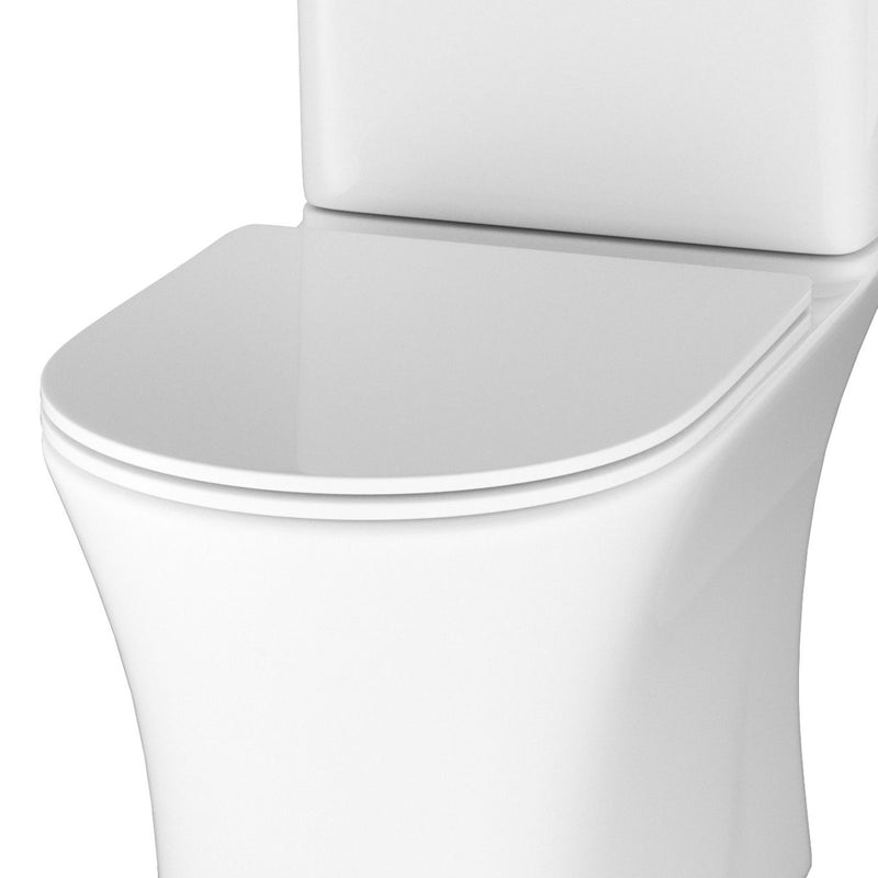 Lux Flair Rimless Back To Wall Toilet & Soft Close Seat - Matt Black Fittings