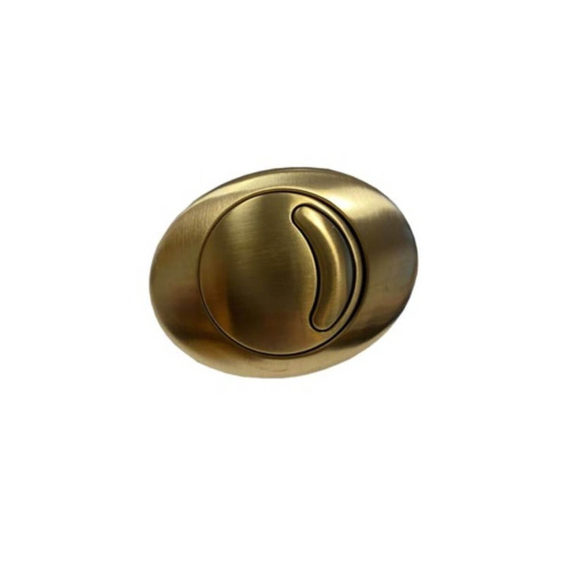 Lux Round Rimless Back To Wall Close Coupled Toilet & Soft Close Seat - Brushed Brass Fittings
