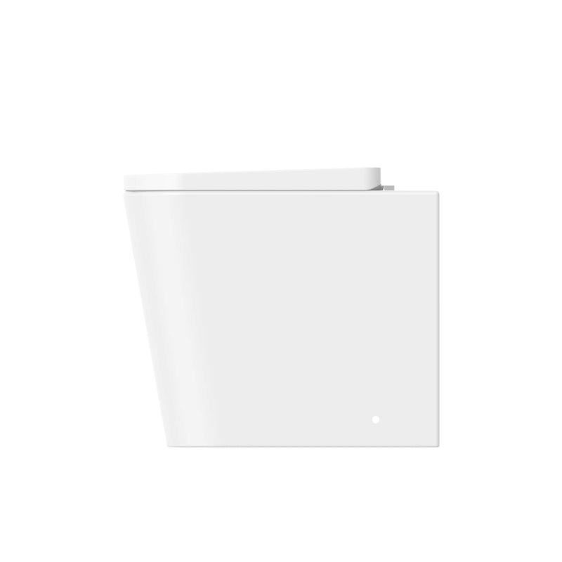 Lux Square Rimless Back To Wall Toilet & Soft Close Seat - Brushed Brass Fittings