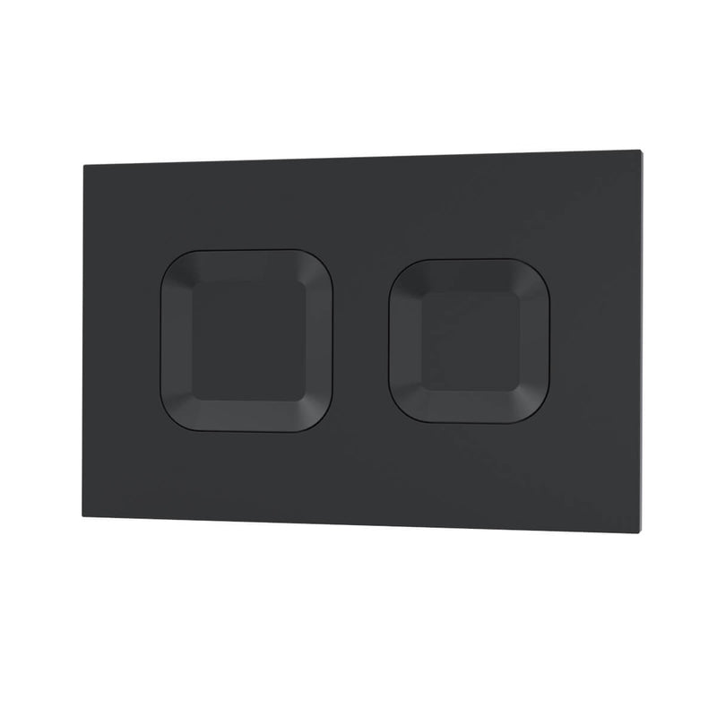 Standard Height Wall Hung WC Frame With Square Flush Plate - Matt Black