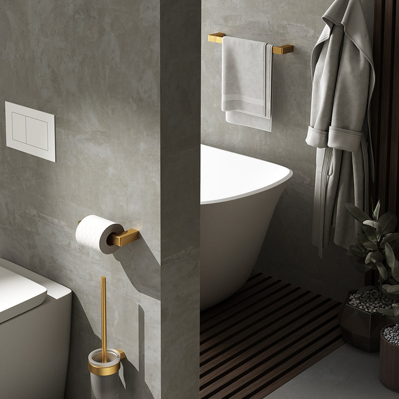 Gedy Pirenei Open Toilet Roll Holder - Brushed Gold