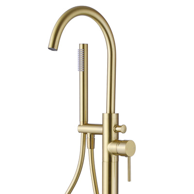 Lux Floorstanding Bath Shower Mixer - Brushed Brass