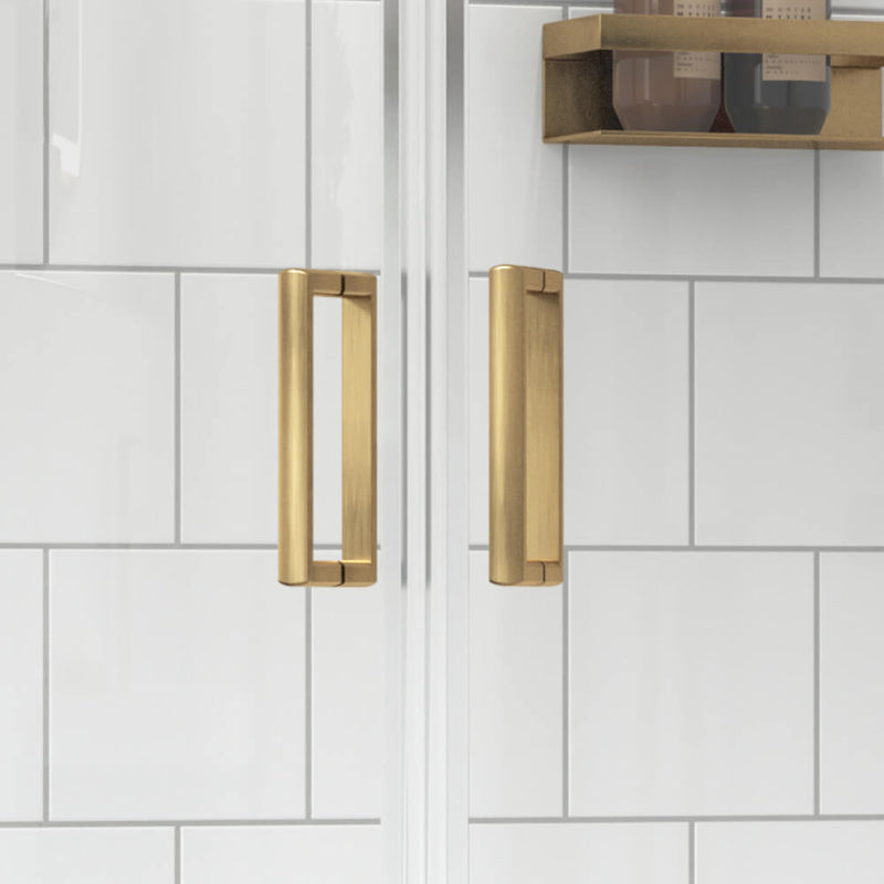 Porto Brushed Brass 6mm Quadrant Shower Enclosure