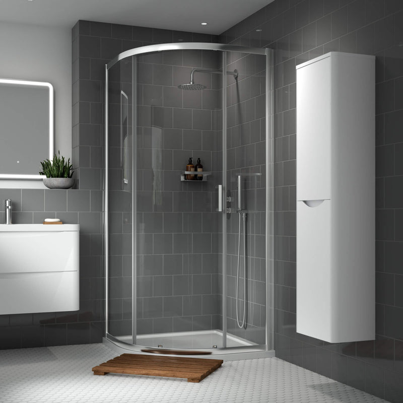 Porto 6mm Single Entry Quadrant Shower Enclosure - 900 x 900mm, 1900mm High, Chrome