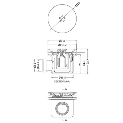 Stone Resin 40mm Quadrant Shower Tray & Waste 760 x 760mm
