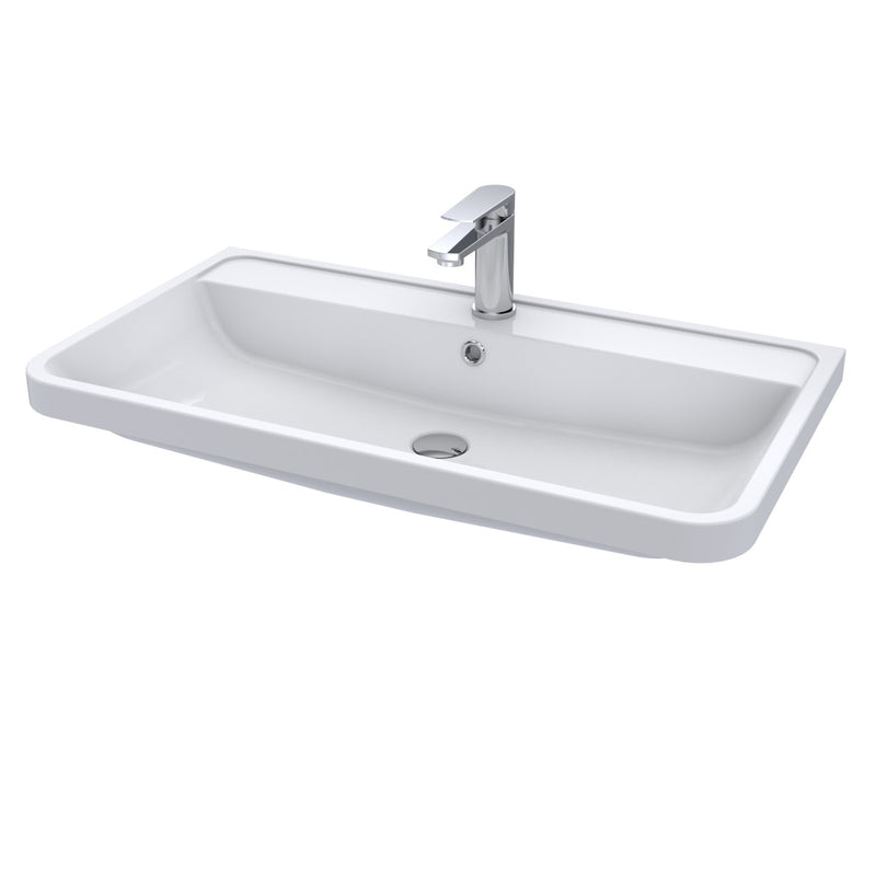 Nuie Parade 800 x 450mm Wall Hung Vanity Unit With 2 Drawers & Basin