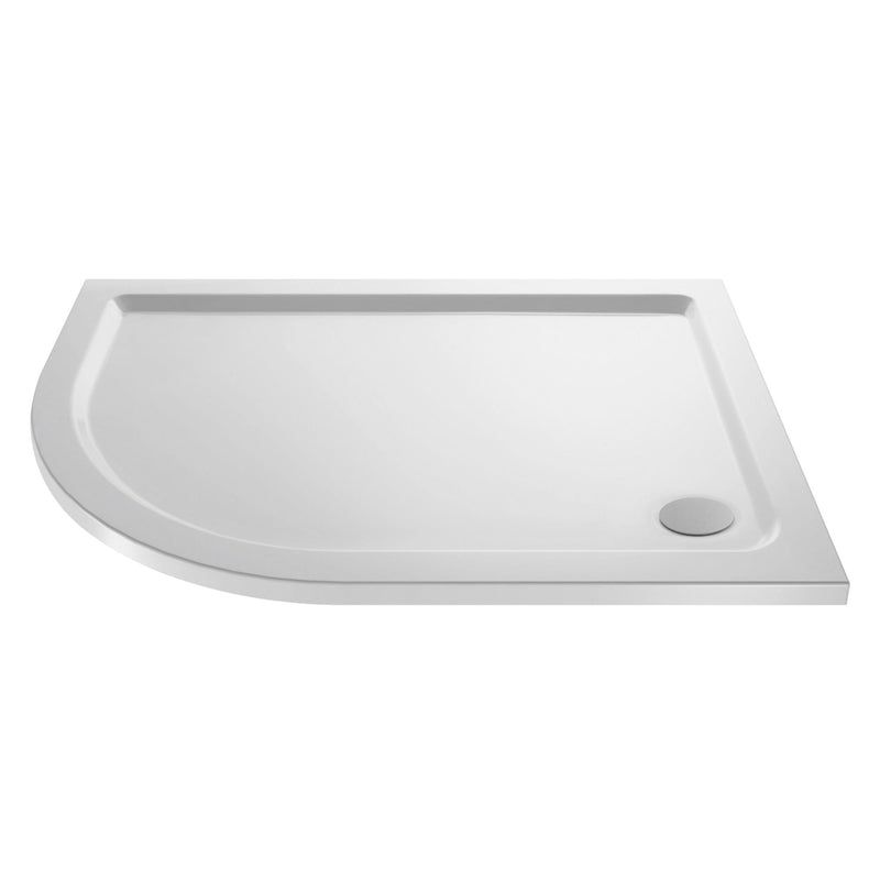 Porto Chrome 6mm Offset Quadrant Shower Enclosure With White Stone Resin Tray & Waste - 1000 x 900mm