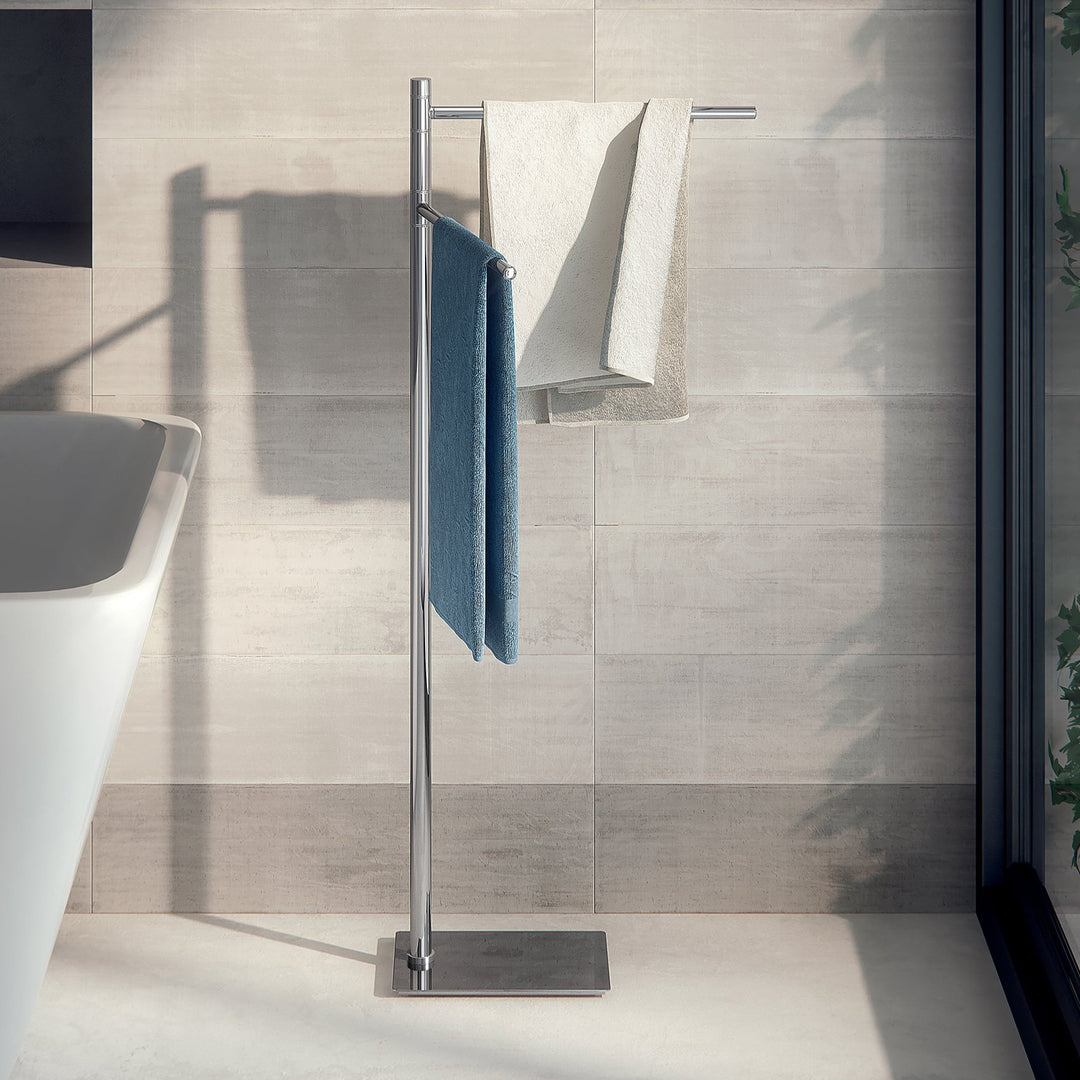 Origins Living Trilly Towel Stand With 2 Swivel Arms Chrome