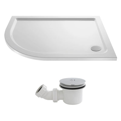 Stone Resin 40mm Offset Quadrant Shower Tray & Waste 1200 x 900mm Left Hand