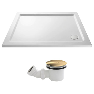 Stone Resin 40mm Rectangular Shower Tray & Waste 900 x 760mm