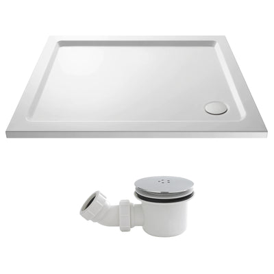 Stone Resin 40mm Rectangular Shower Tray & Waste 900 x 700mm