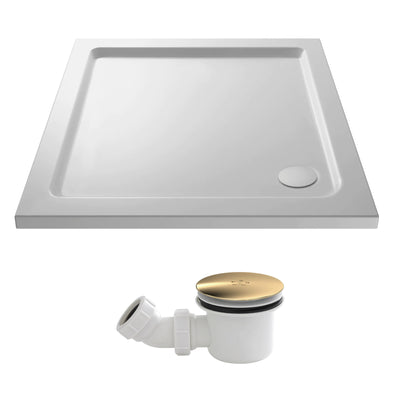 Stone Resin 40mm Square Shower Tray & Waste 1000 x 1000mm