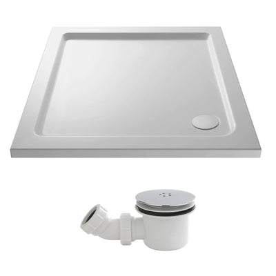 Stone Resin 40mm Square Shower Tray & Waste 900 x 900mm