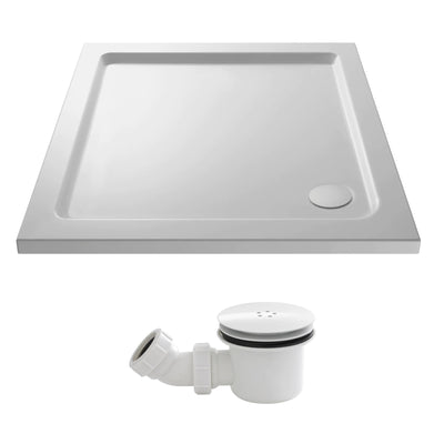Stone Resin 40mm Square Shower Tray & Waste 700 x 700mm