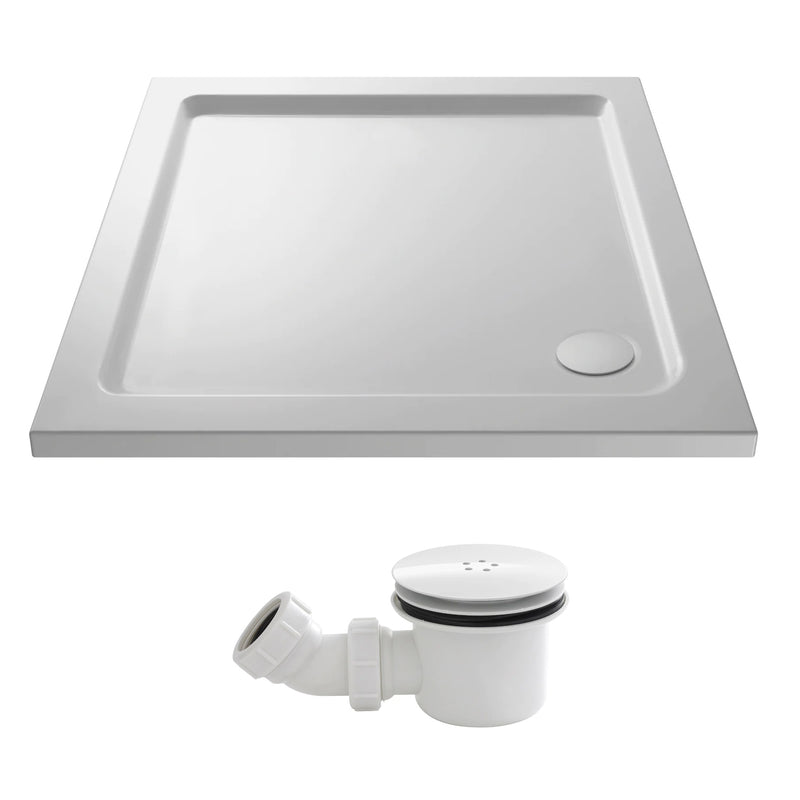 Stone Resin 40mm Square Shower Tray & Waste 800 x 800mm