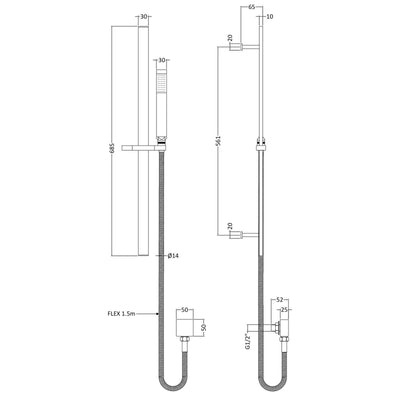 Cape Brushed Brass Concealed Shower Package With Rail Kit