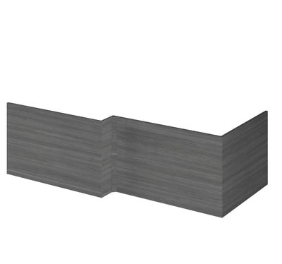 1700mm Square Shower Bath Front Panel - Anthracite Woodgrain