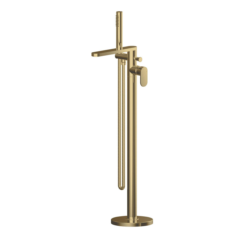 Capri Brushed Brass Freestanding Bath Shower Mixer Tap