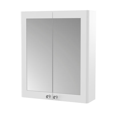 Classique 600mm Mirror Cabinet - Satin White