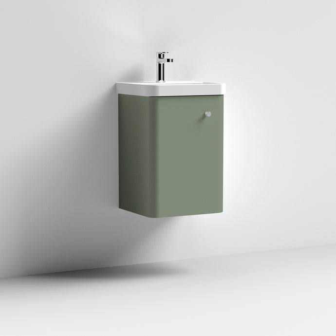 Nuie Core 400 x 335mm Wall Hung Vanity Unit With 1 Door & Ceramic Basin