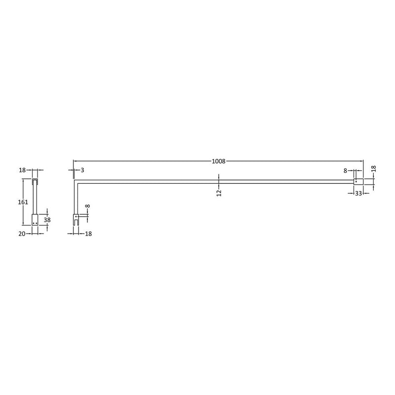 Vista Black Grid 1950mm 8mm Wetroom Shower Screen