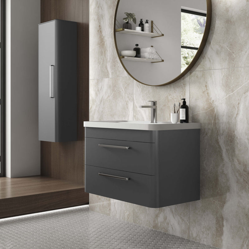 Hudson Reed Solar Wall Hung 800mm Vanity Unit With 2 Drawers & Basin