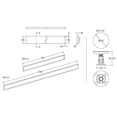 Porto Chrome 6mm Sliding Shower Door With White Stone Resin Tray & Waste - 1700 x 800mm