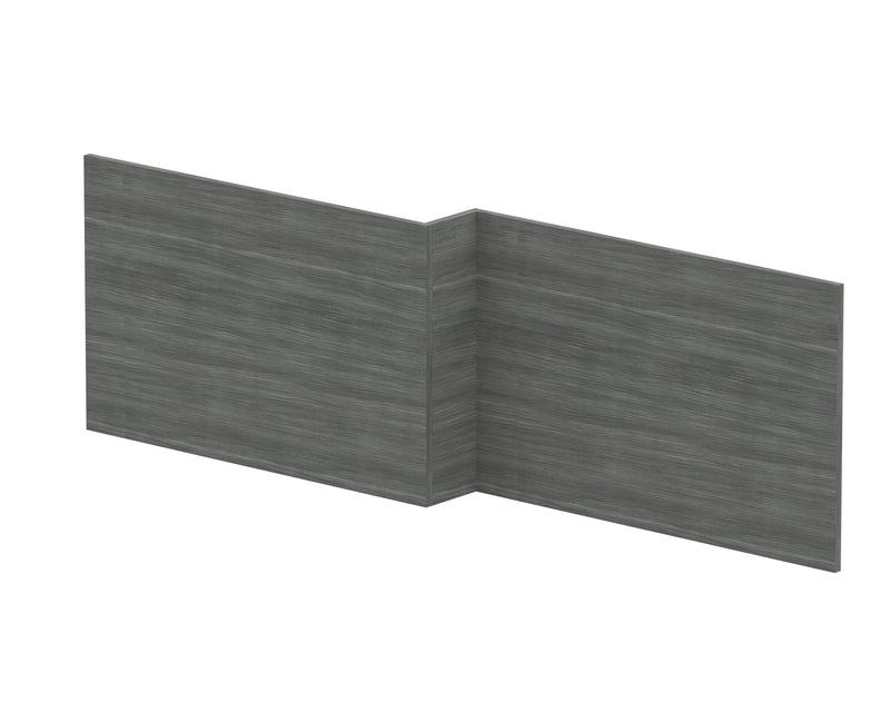 1700mm Square Shower Bath Front Panel - Anthracite Woodgrain