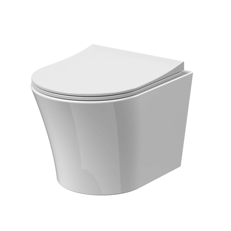 Nuie Freya Rimless Wall Hung Toilet & Soft Close Seat - 475mm Projection