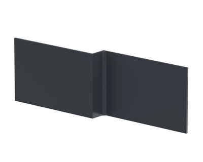 1700mm Square Shower Bath Front Panel - Satin Soft Black